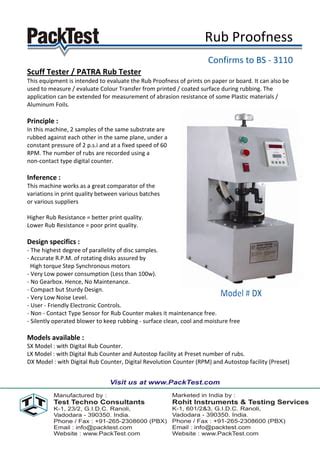 scuff test standard pdf|rub test for printing.